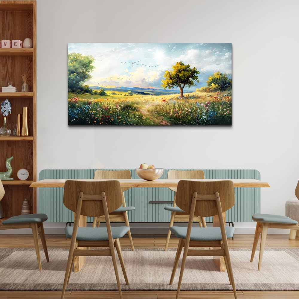 Wapluam Large Wall Art For Living Room Wall Decor For Bedroom Office Decorations Pastoral Wall Paintings Scenery Abstract Watercolour Farmhouse Pictures Modern Posters Canvas Prints Artwork Home Decor