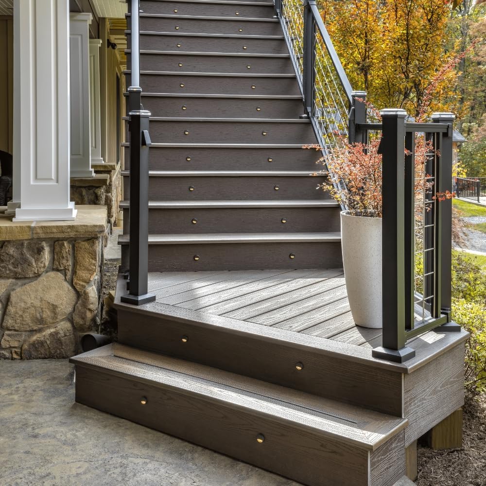 LED Stair Light- Charcoal Black, (4- pack), BKRISERLED4PKC