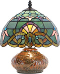 Small Tiffany Table Lamp Mini Mushroom Stained Glass Lamp Memory Sympathy lamp 10X11 Inch (Baroque Style)