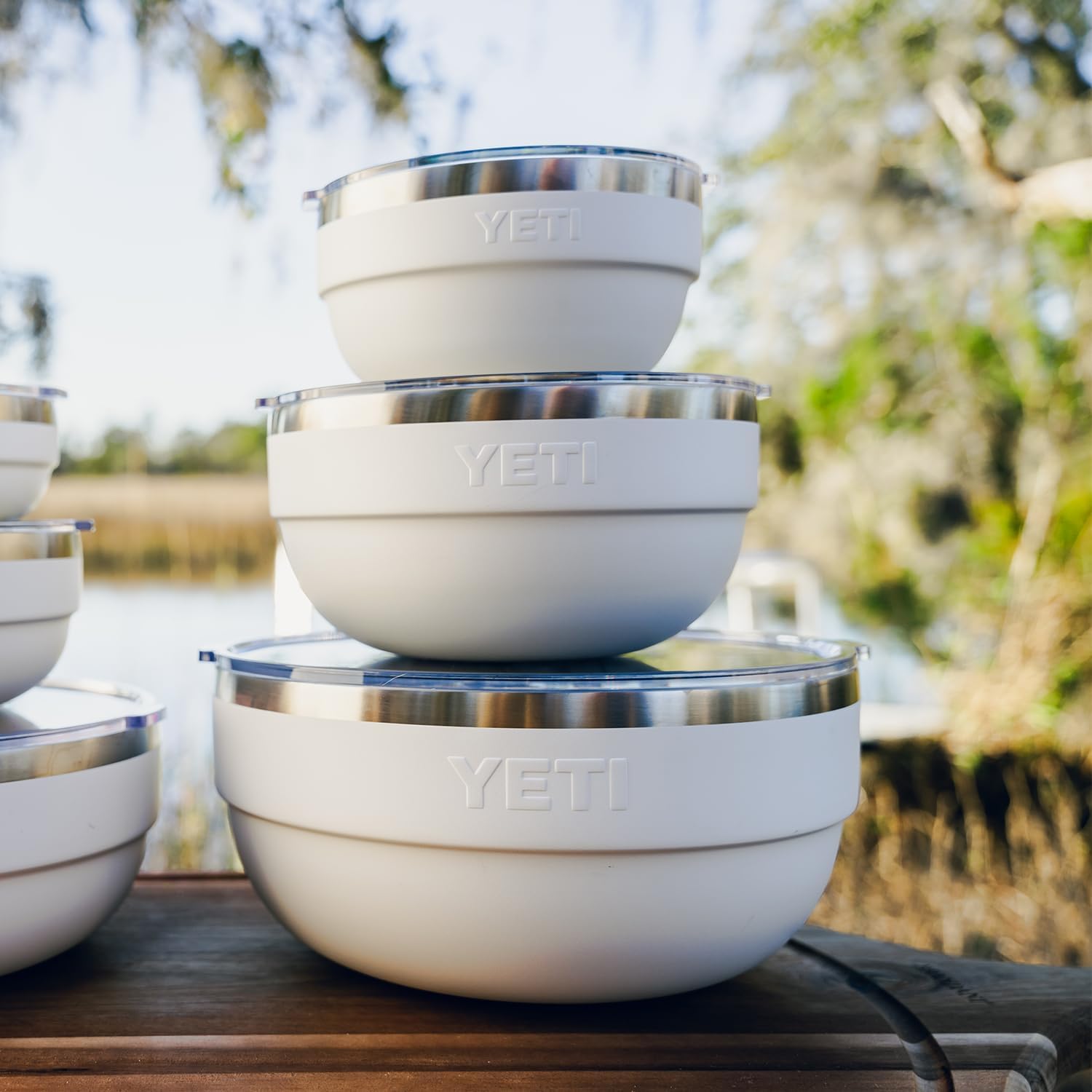 YETI Nestable Standard Food Storage Bowl Set, (1) 1 QT, (1) 2 QT, and (1) 4.5 QT, Navy