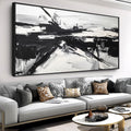Wall Art Abstract Canvas Painting Black and White Modern Artwork for Living Room Bedroom Dining Room Home Office Decor 30'x60' with Framed