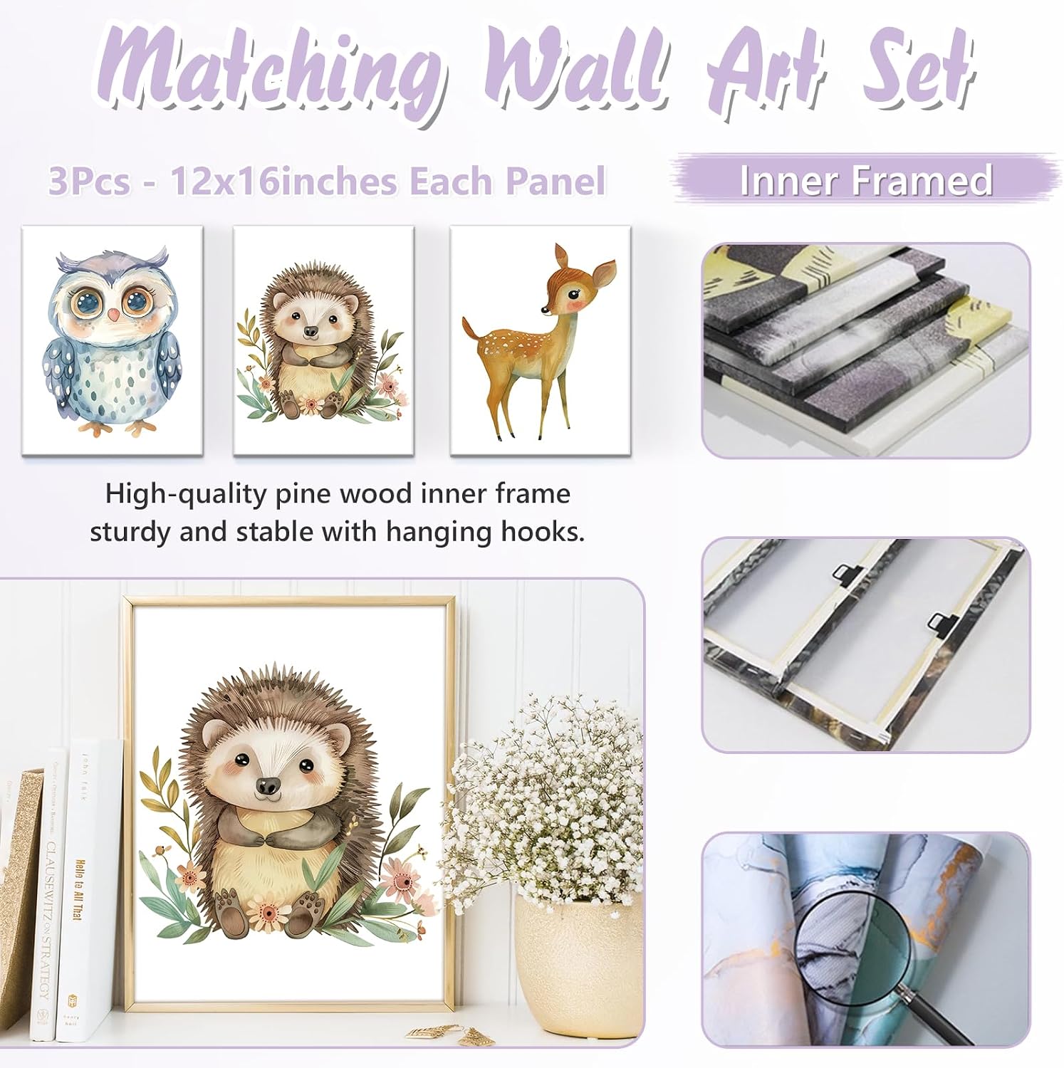 Personalized Baby Crib Bedding Set, 5 Pcs Custom Name Nursery Bedding Set for Girls Boys, Forest Animals Baby Crib Set for Toddlers Infants, Double Layer Bedding Crib Sets Customized Gifts