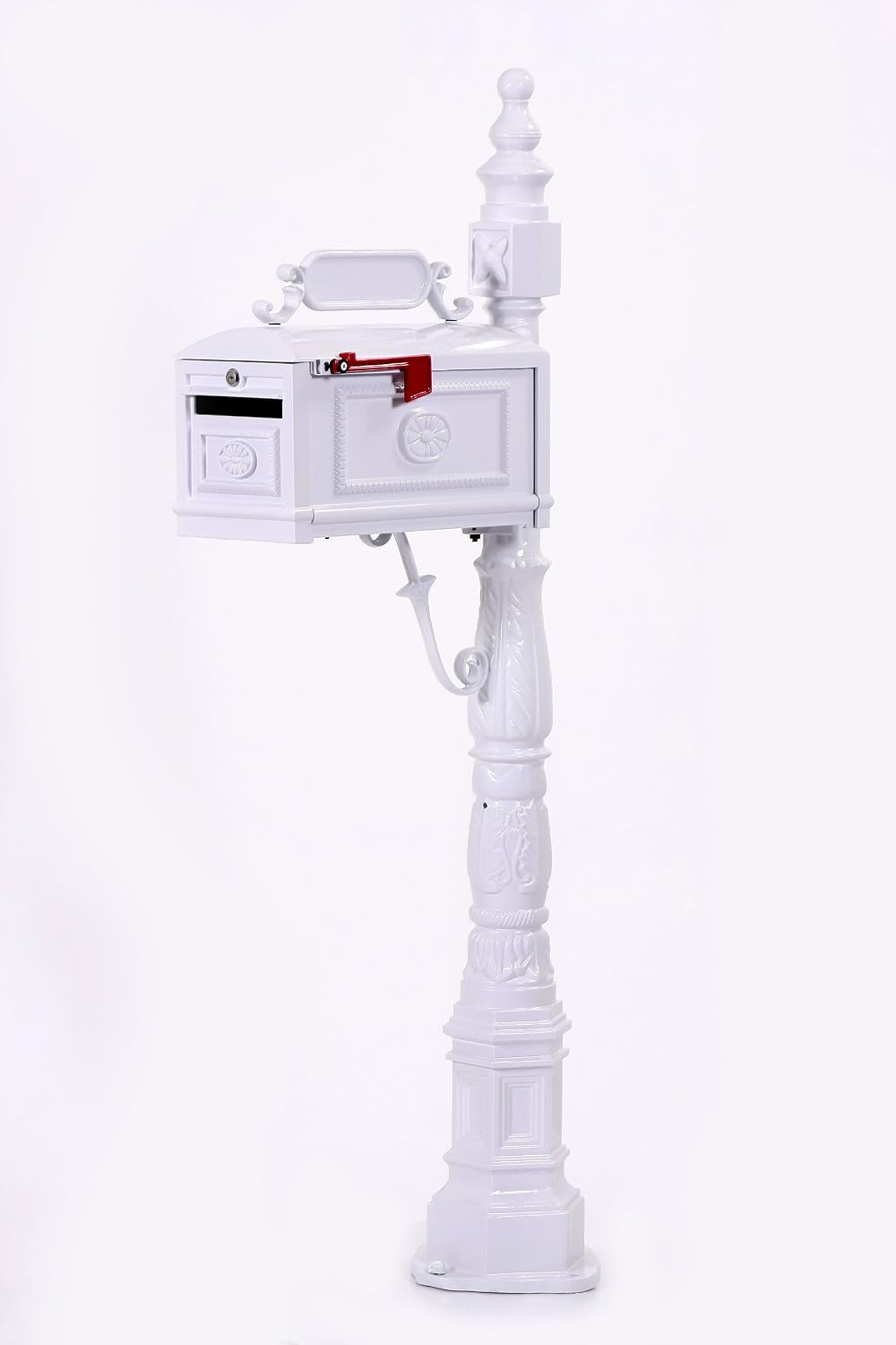 Locking Decorative Residential Curbside Cast Aluminum Mailbox White Authentic * Original * Exclusive
