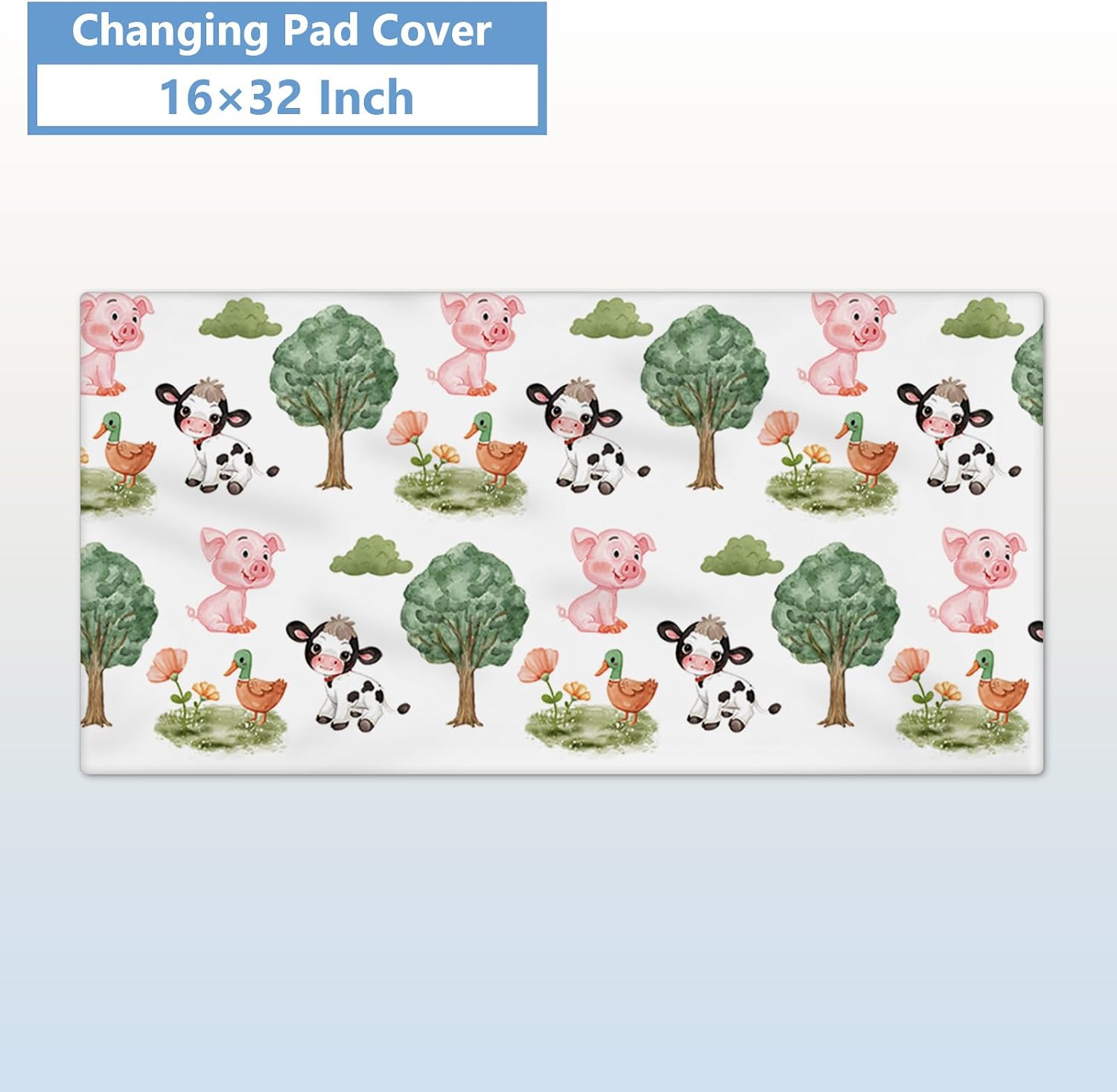 KAINSY Personalized Baby Bedding Set, 5 Pcs Custom Crib Set With Name, Double Layer Nursery Bedding, Soft Farm Animal Set for Boy Girls, Customized Gift for Toddler Infant
