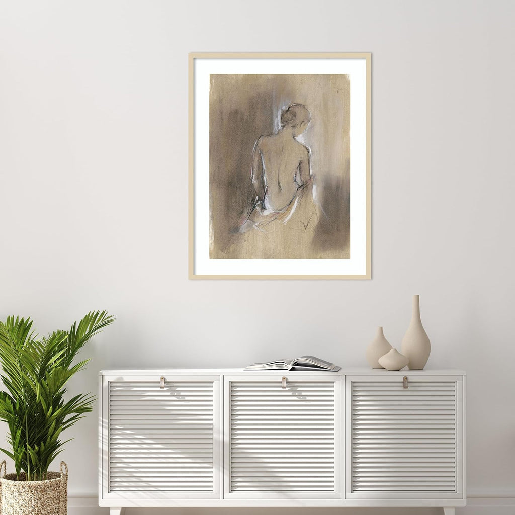 Amanti Art Framed Wall Art Print 41x33 Embellished Contemporary Figure II by Ethan Harper, People Wall Art, Modern Contemporary Decor, X-Large Poster Painting Artwork for Living Room, Bedroom,