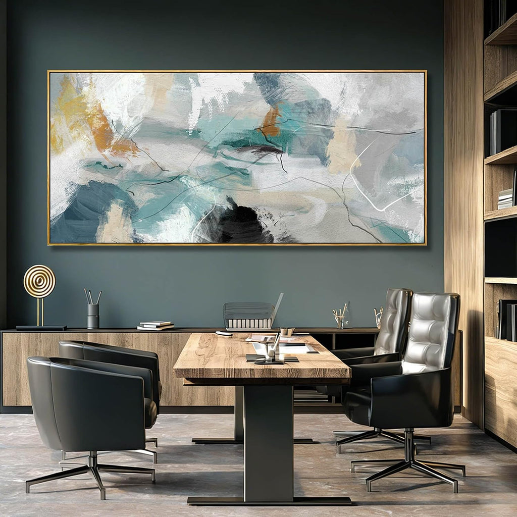 Abstract Framed Wall Art Colorful Picture Prints Line Canvas Poster 40'x86' Bedroom Artwork Home Decorations for Living Room