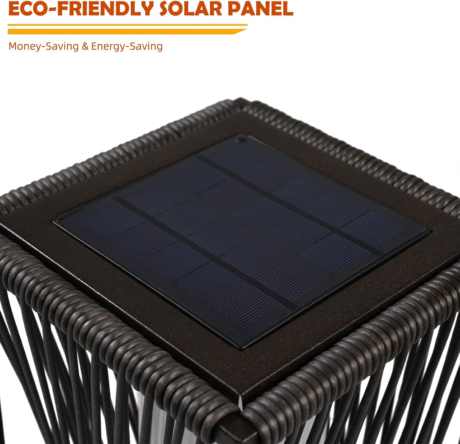 Solar Yard 2 Piece Outdoor Solar Floor Lamp Resin Wicker Solar Light Outdoor Waterproof for Yard, Garden, Pathway, Deck, Dazzle Dance (Brown 2 Piece)
