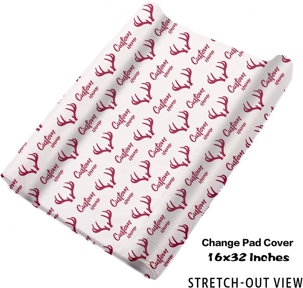 Personalized Crib Bedding Set for Baby Girls, Custom Name Baby Crib Sets 5-Pcs - Toddler Double Layer Blanket Fitted Sheet Changing Pad Cover Rug Wall Art Set, Sika Deer Theme Nursery Décor