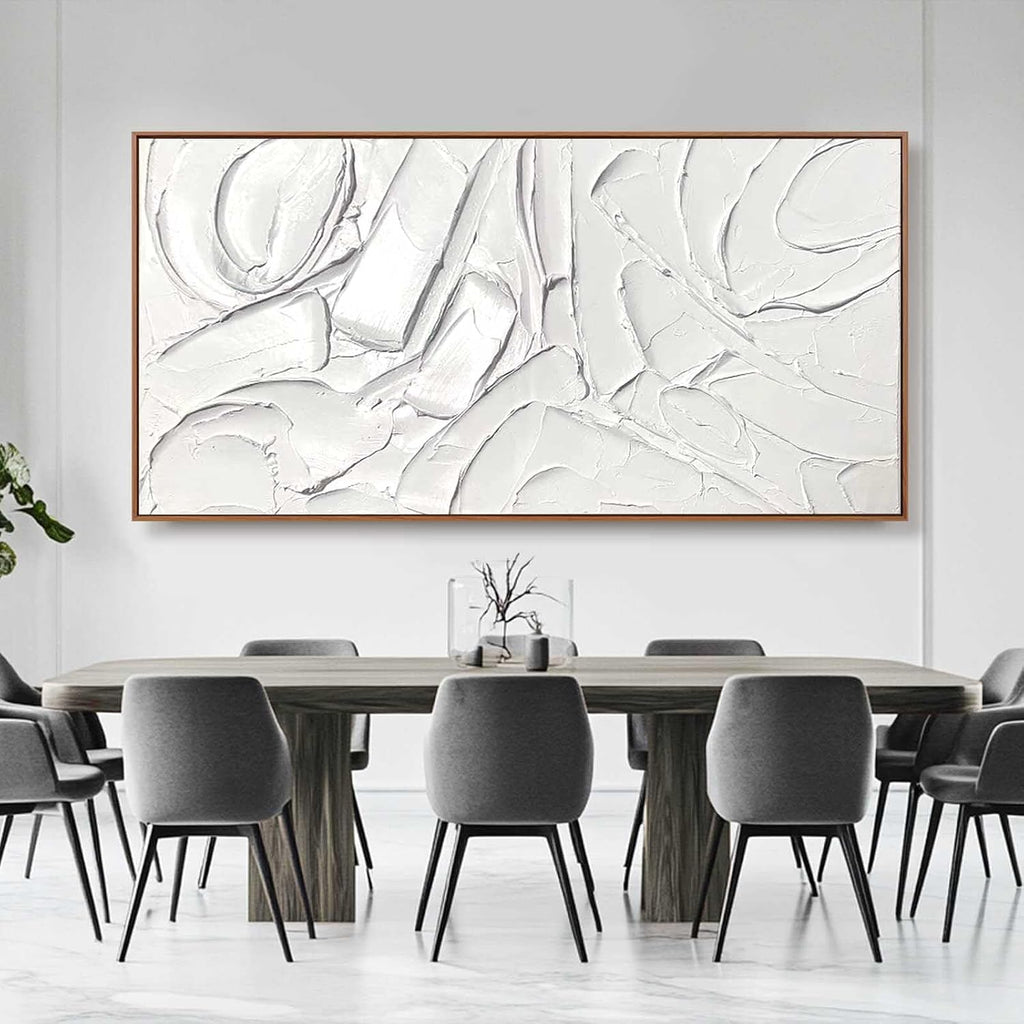 XIANSHOU White Wall Art For Living Room Extra Large Wall Decor Abstract Paintings Modern Artwork Pictures Arts 36'x70'
