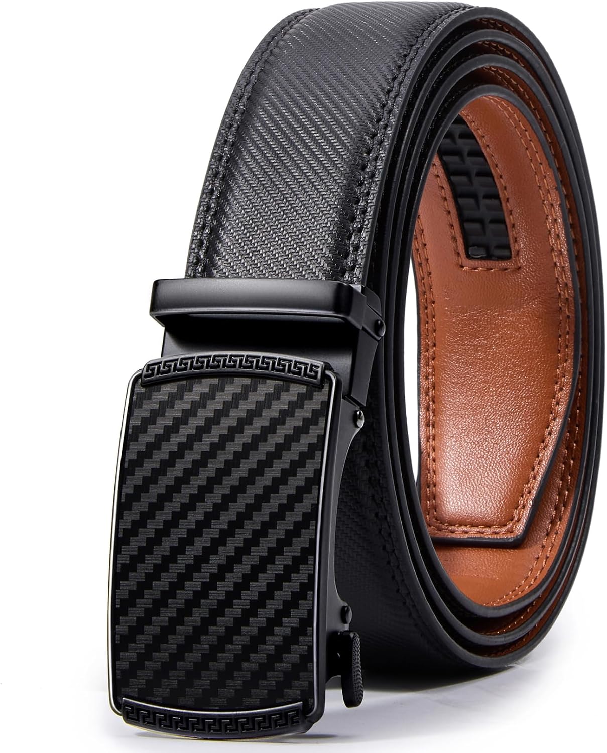 Classic Genuine Leather Men's Ratchet Belt Dress Casual Adjustable Trim-to-Fit Gift