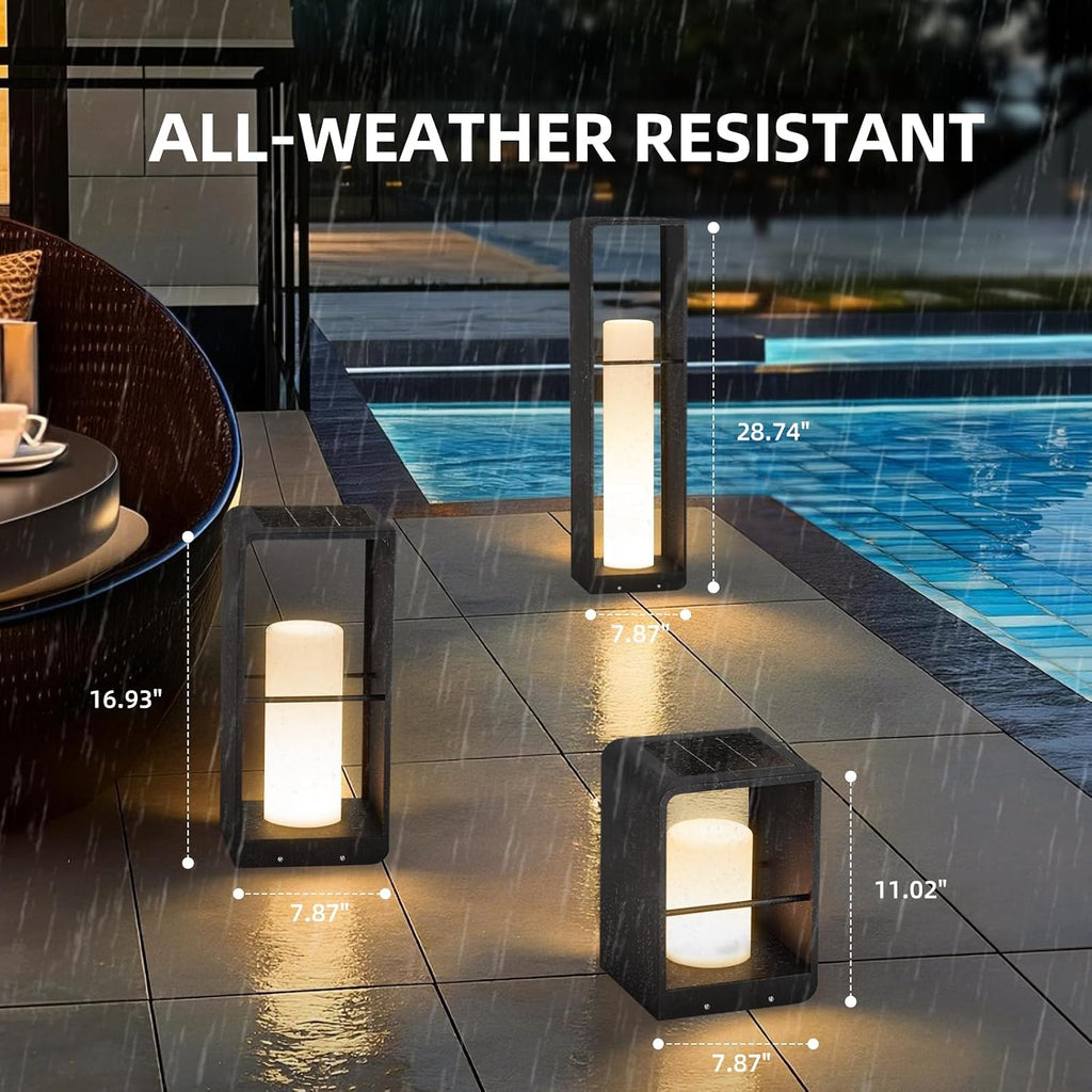 Solar Lanterns Outdoor Waterproof, Patio Lights with 3000K LED, Outdoor Lights Solar Powered with Remote Control, Floor Lamp for Garden, Yard, Deck, Backyard, Porch and Landscape Lighting