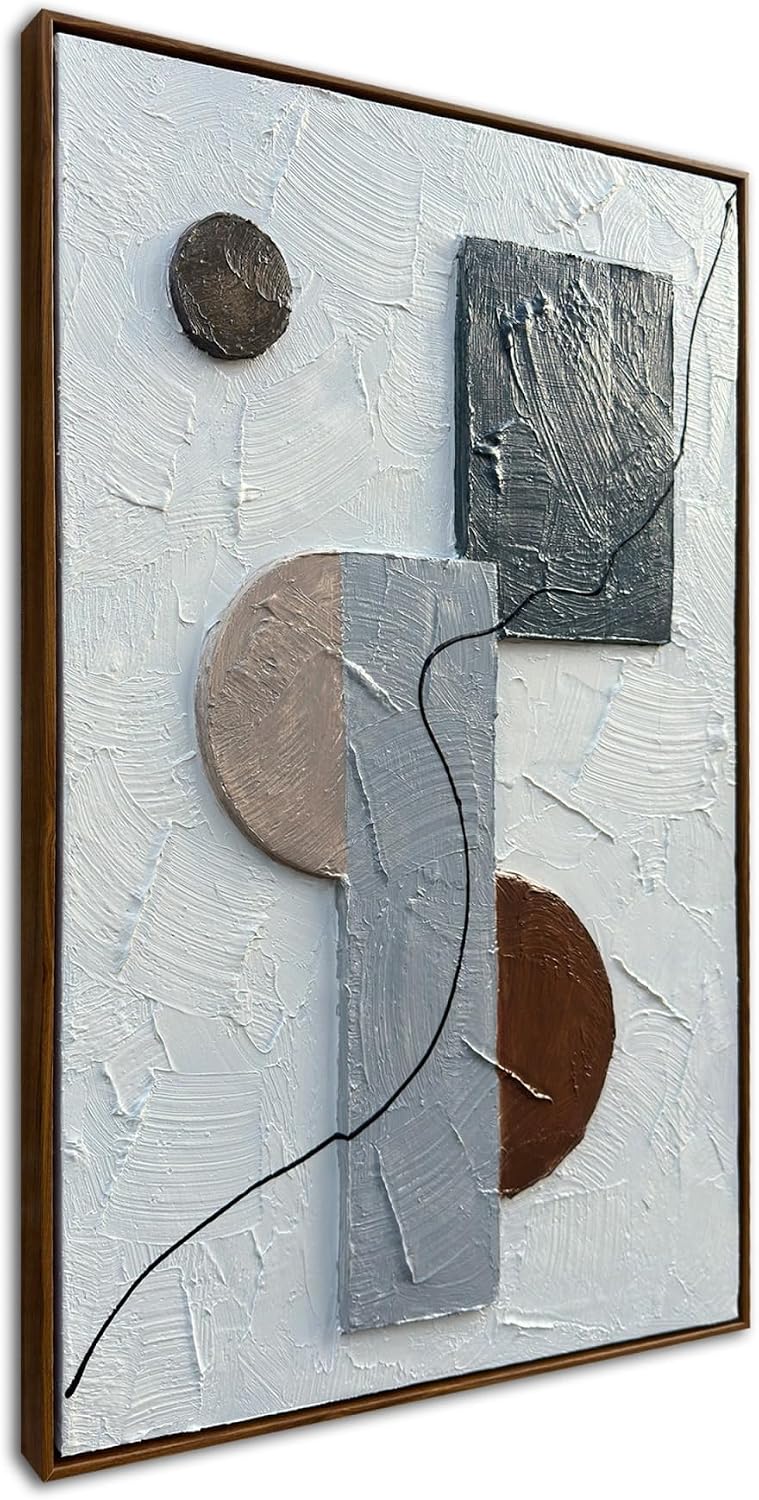 Framed Modern Textured Wall Art, Framed Artwork, Abstract 3D Wall Paintings Sculptural Wall Art, Boho Wall Hanging, Textured Art