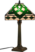KY&BOSAM Tiffany Table Lamps Irish Celtic 17500 Lumens UL Tiffany Style lamp Light Stained Glass Desk Lamp Shade E26 Bulb Holder Metal Base 8.5*8.5*18 Memory Bedroom Home Office St Patrick's Day Decor
