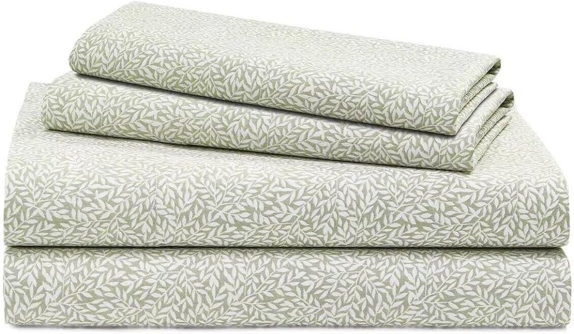 Lauren Ralph Lauren Leaf 230-Thread-Count 100% Cotton Sheet Set (Green, California King)