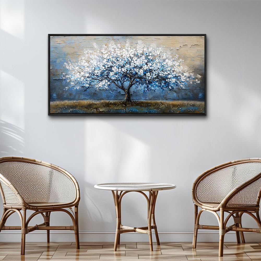 KELIYUAN Wall Art For Living Room Wall Decor For Bedroom Large Canvas Black Framed Wall Painting Abstract Tree Pictures Office Dining Room Decor Artwork Hotel Room Mural Home Decoration 30'X60'
