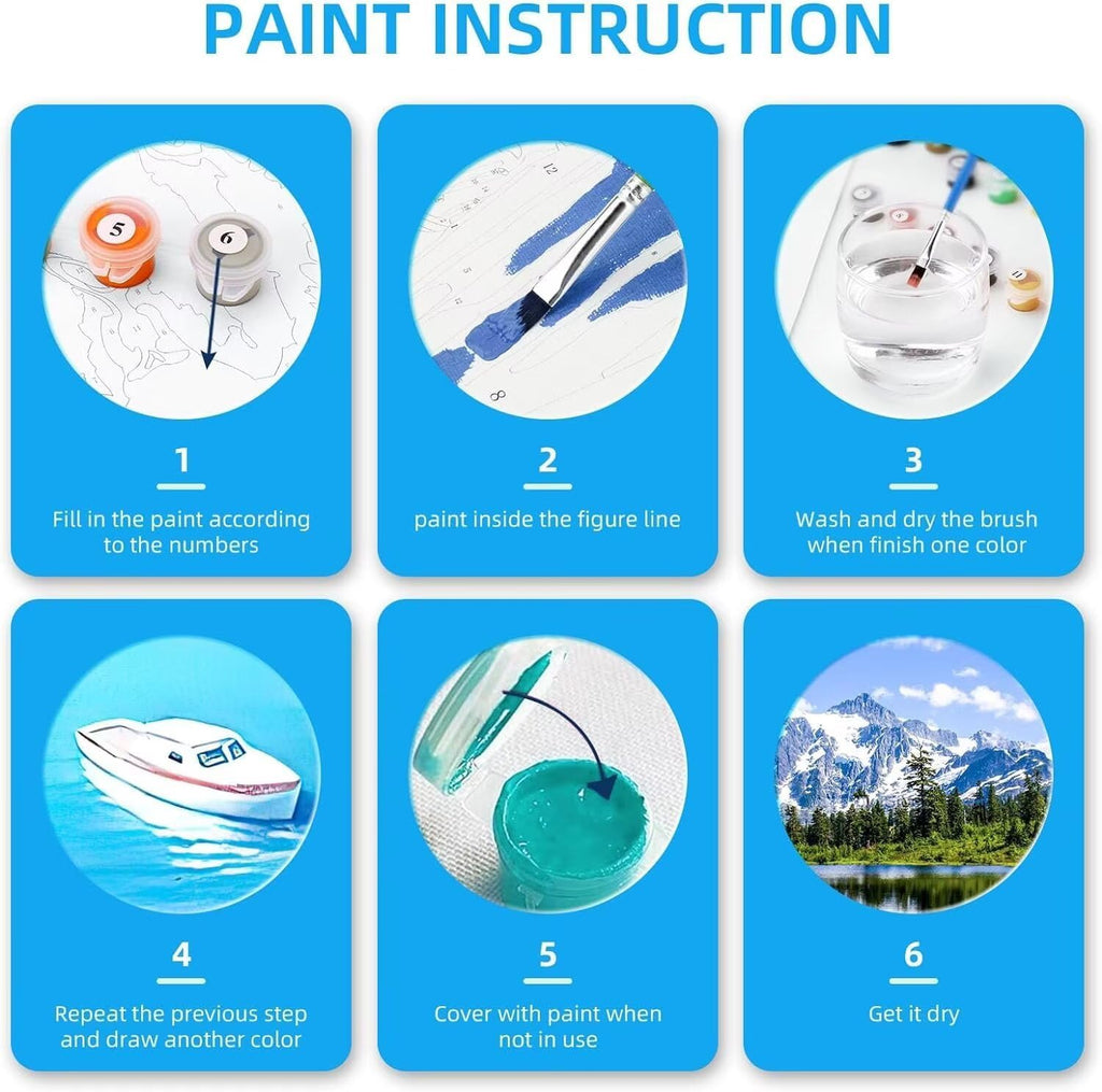 Landscape Paint by Numbers Golden Gate Bridge Paint by Numbers Kit for Adults, Pre Drawn Canvas Painting Kits with 3 Paintbrushes and Acrylic Oil Painting, Hobbies for Women 40x53in (with Frame) -t388