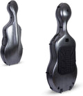 Crossrock Poly Carbon 4/4 Cello Case | Matte Black with Wheels & Music Pouch – Lightweight Hard Shell for Daily Commute & Student Orchestra