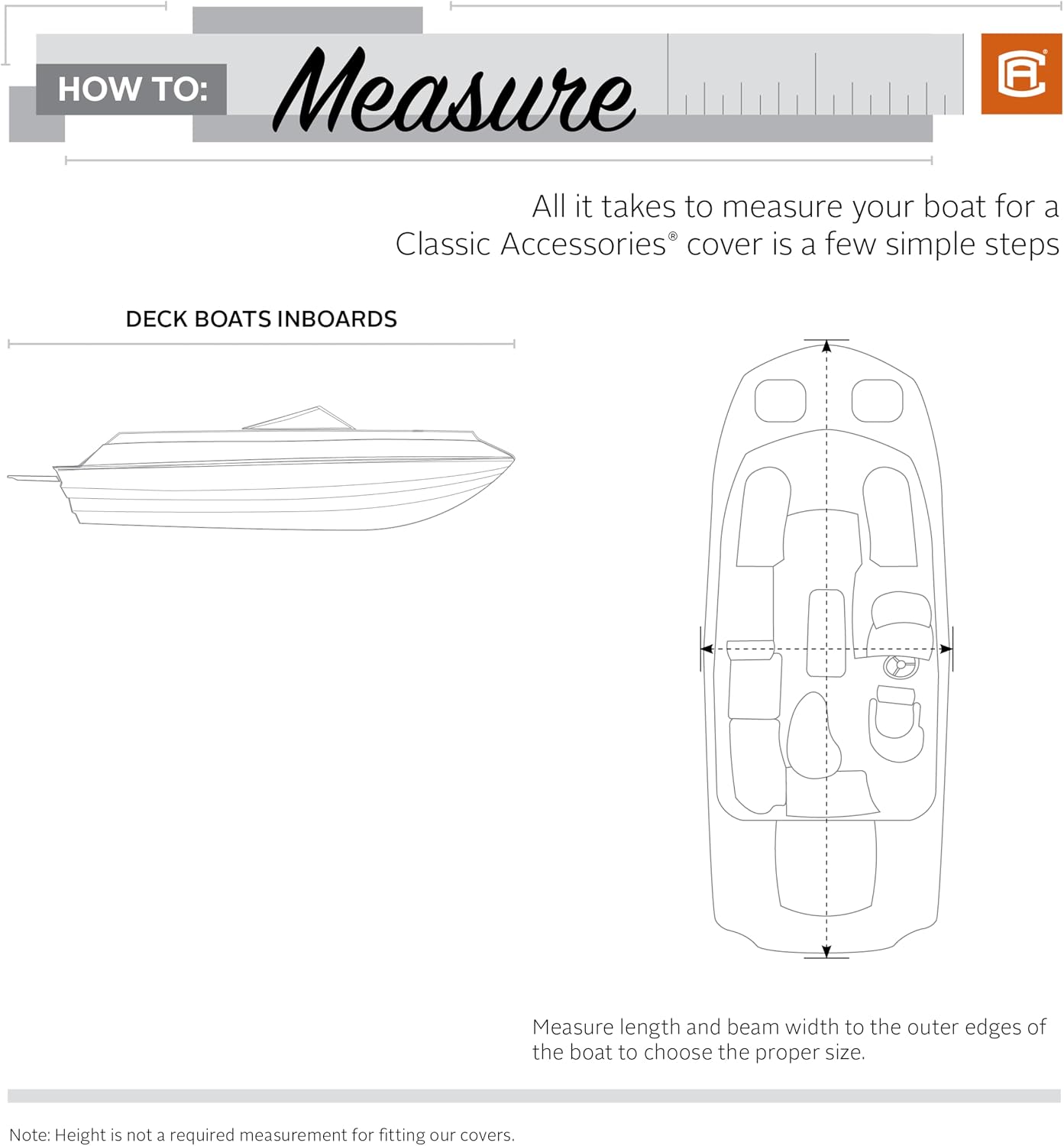 Classic Accessories StormPro Dark Grey Heavy-Duty Deck Boat Cover, Fits Boats 20-22' L x 106' W, Marine Grade Fabric, Water-Resistant, Fits V-Hull Runabouts OutBoards and I/O, Trailerable