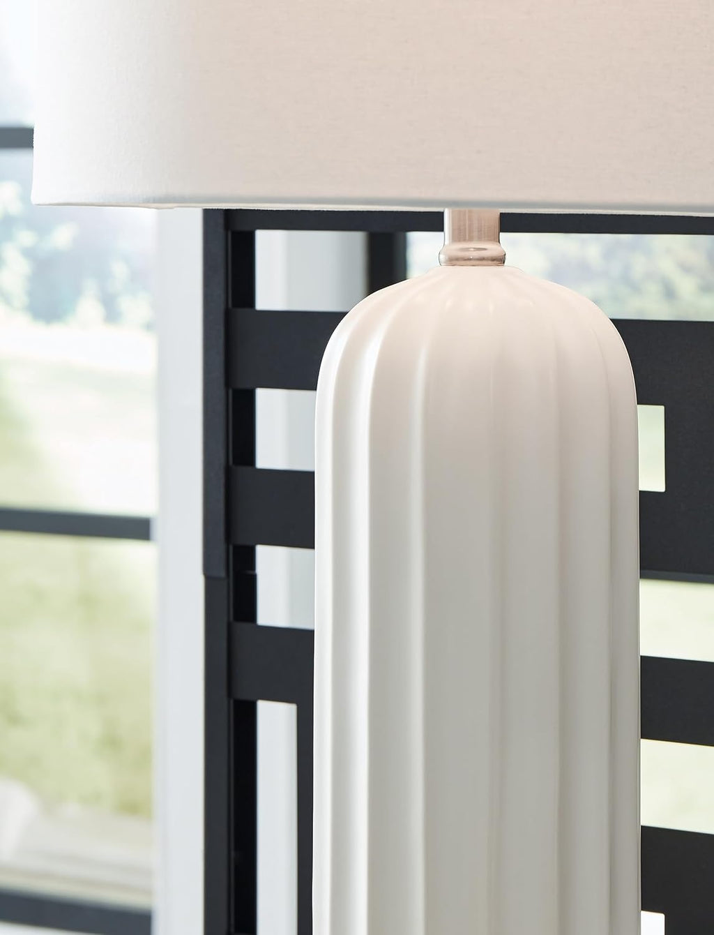 Signature Design by Ashley Clarkland Contemporary 24 Inch Ceramic Table Lamp, Set of 2, White