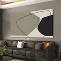 Large Abstract Wall Art Black And Grey White Wall Art Geometric Color Block Line Painting Artwork Canvas Art Wall Decor Simple Picture Artwork For Living Room Bedroom Office Home Artwork 29'X 58'