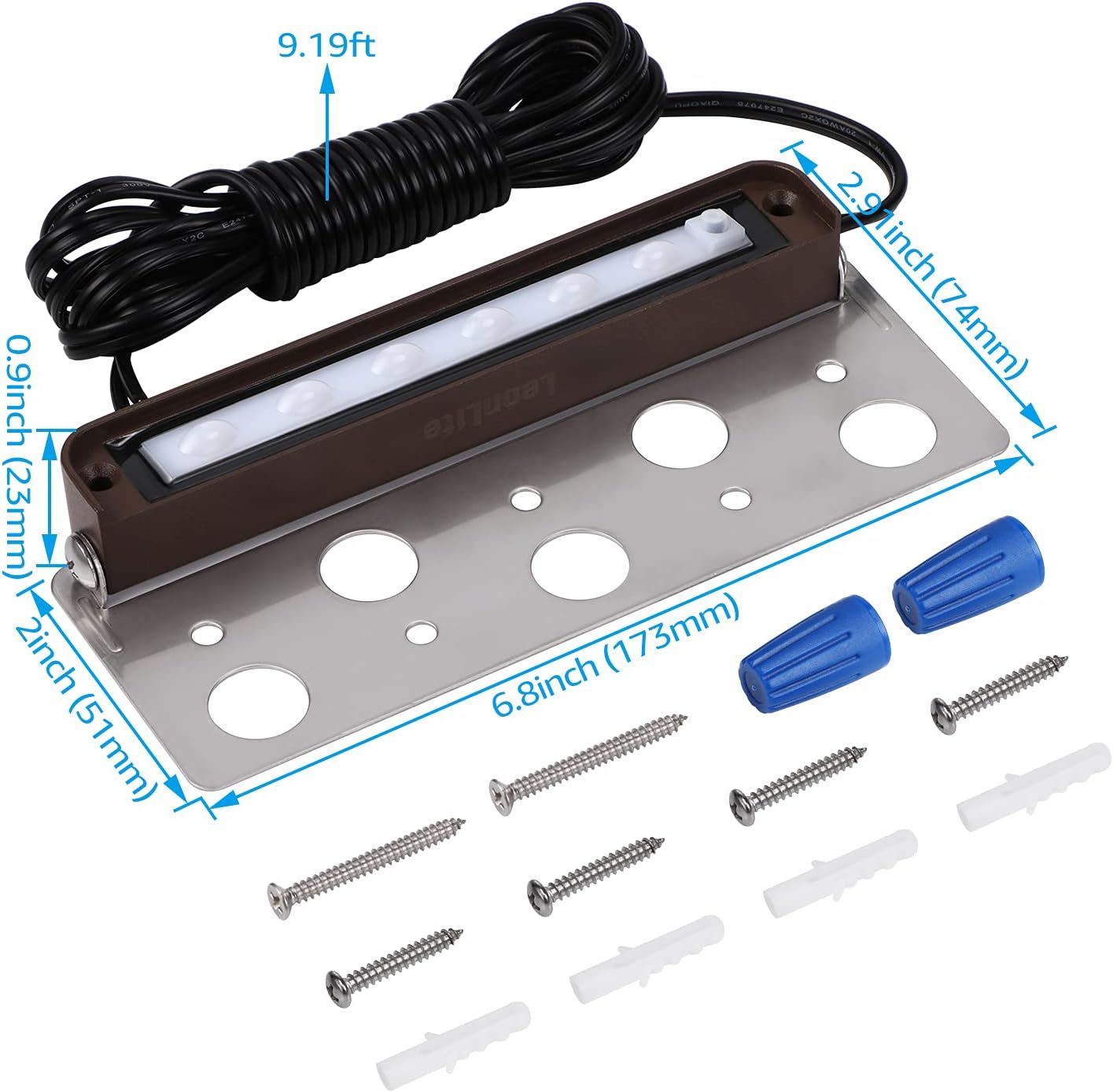 LEONLITE 8-Pack Premium Series RGB 7 Inch 3W LED Retaining Wall Lights Swivel, Color Changing Hardscape Lighting Low Voltage, 12V-24V AC/DC LED Landscape Hardscape Paver Light, Outdoor Step Light, ETL