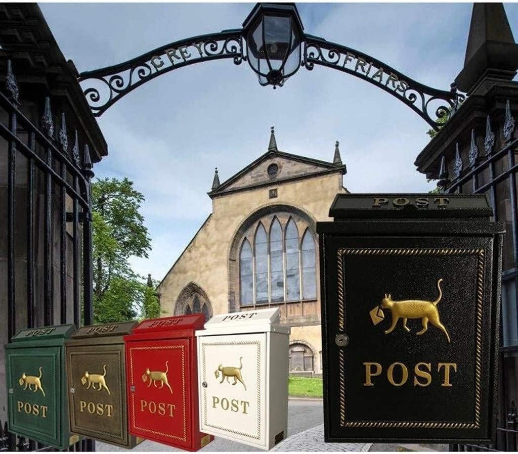 JYDQM Suggestion Box Comment Collection Box Mailbox European Aluminum with Lock Outdoor Post Box Secure Letterbox (Color : Green)