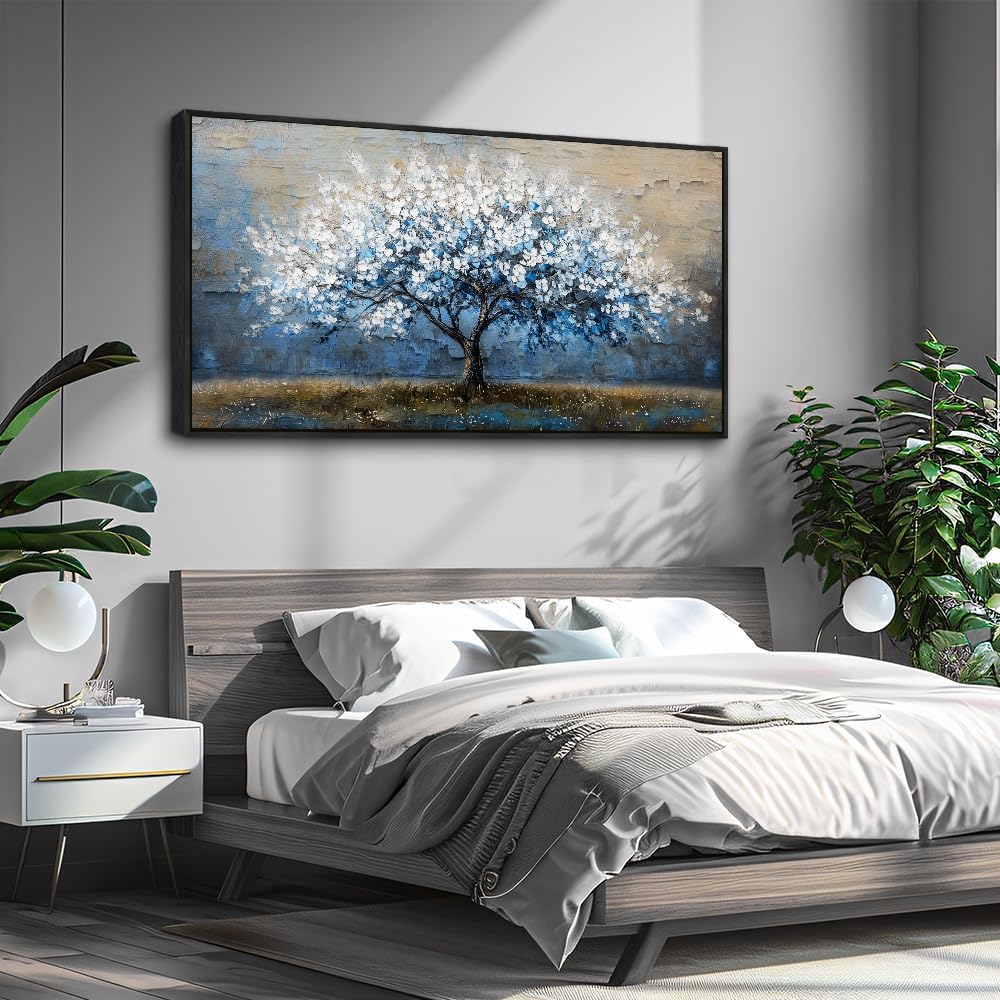 KELIYUAN Wall Art For Living Room Wall Decor For Bedroom Large Canvas Black Framed Wall Painting Abstract Tree Pictures Office Dining Room Decor Artwork Hotel Room Mural Home Decoration 30'X60'