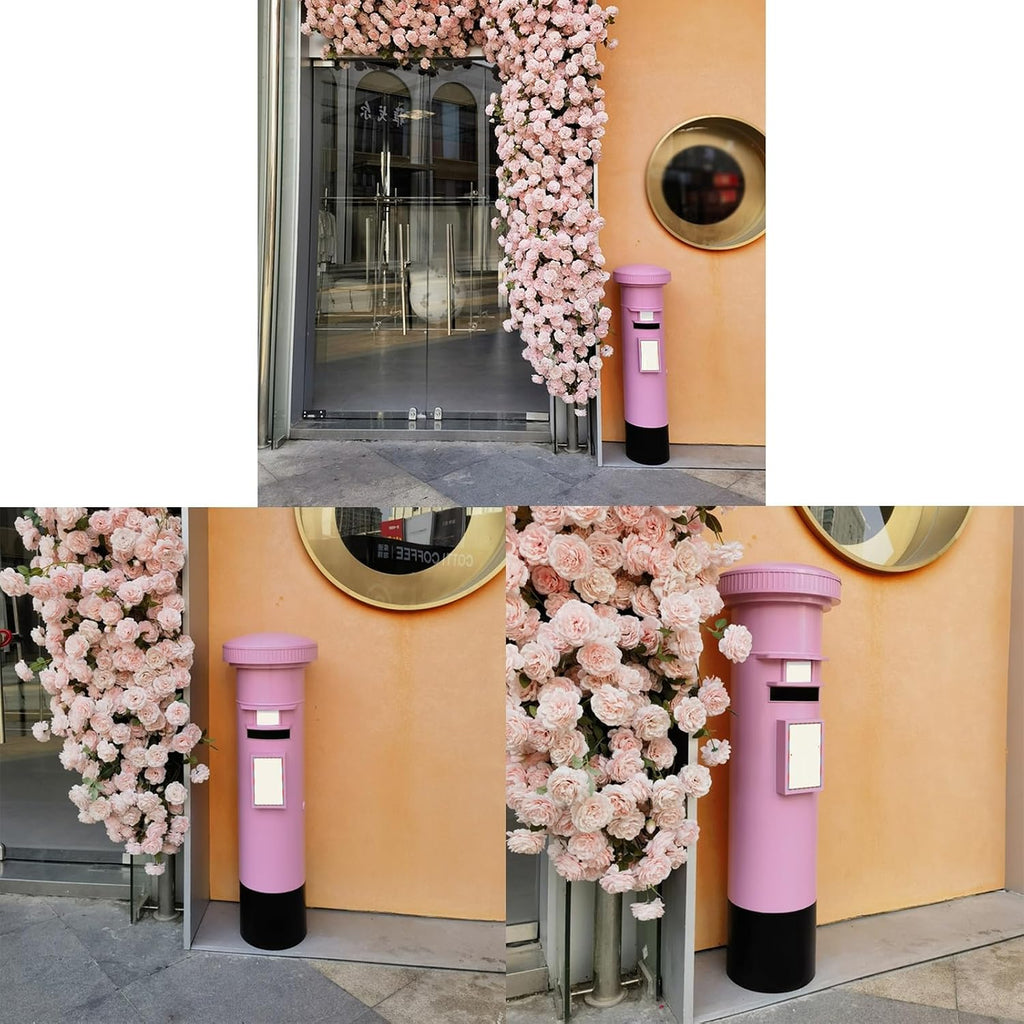 Locking Metal Mailbox 47.2' Tall Mailbox Rear Opening Door Outdoor Rainproof Parcel Boxes with Rain Strip Multiple Color Options