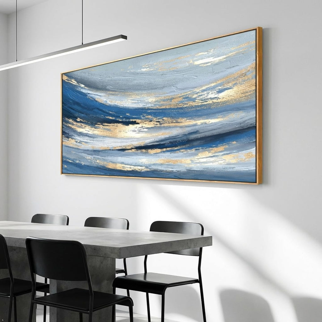 Abstract Wall Art Canvas Paintings Blue Fantasy Modern Large Framed Artwork Decor for Living Room Bedroom Office Painting Home Decor 20'x40'