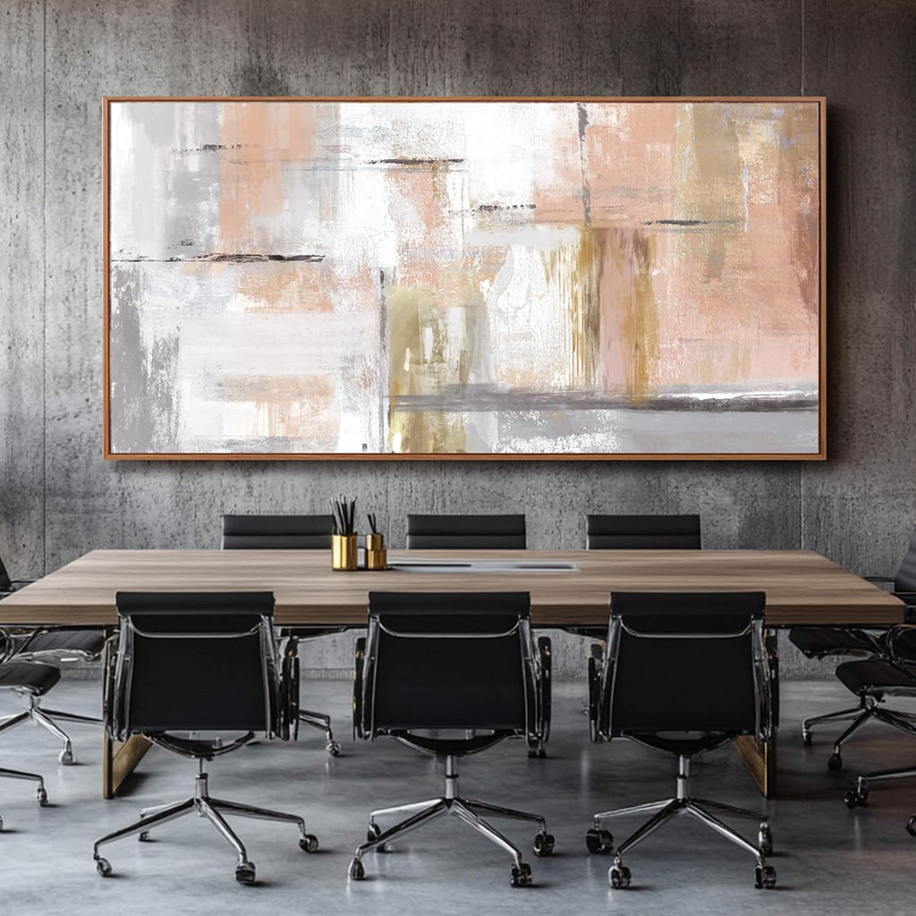 Kureful Large Painting Gold Abstract Wall Art for Living Room Bedroom Office Modern Artwork Graffiti Home Decor 30x60 Inches Ready to Hang
