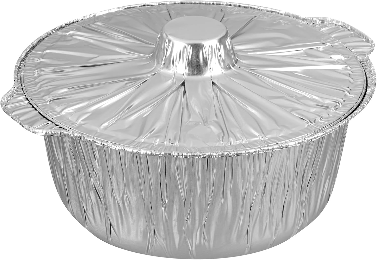 Foil Lux 3.5 Quart Pans And Lids, 100 Disposable Pots With Lids - Oven-Ready, Stove Compatible, Aluminum Foil Baking Pans, Freezable, For Outdoor Camping, Vacation, Picnic, And More - Restaurantware