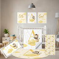 Terwex Personalized Baby Crib Bedding Set, 5 Pcs Custom Name Nursery Bedding Set, Yellow Zebra Baby Bedding Set for Girls Boys, Double Layer Crib Sets, Customized Gifts for Toddler Infant New Parents