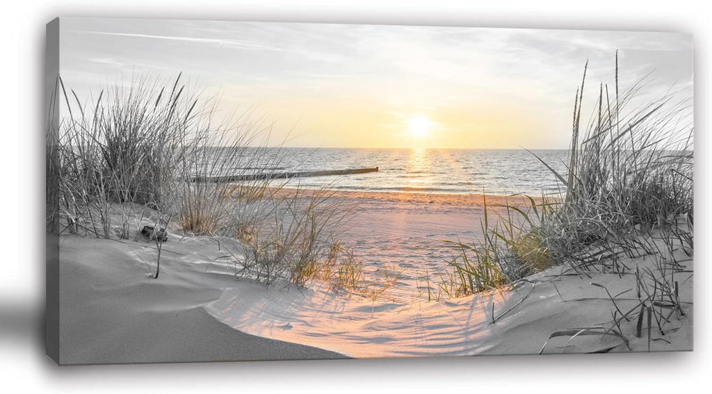 Yxbhhym-Large Wall Decor Living Room Black and White Sunset Beach Prints Art Ocean Picture Coastal Decor Seascape Artwork Sea Painting Poster Bedroom Wall Art Framed Office Home Decoration