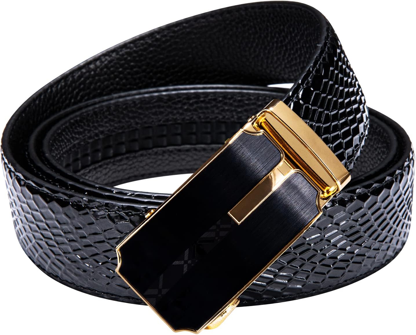 Slide Adjustable Genuine Leather Belt Men Dress Casual Trim-to-Fit Executive Classic Gift.