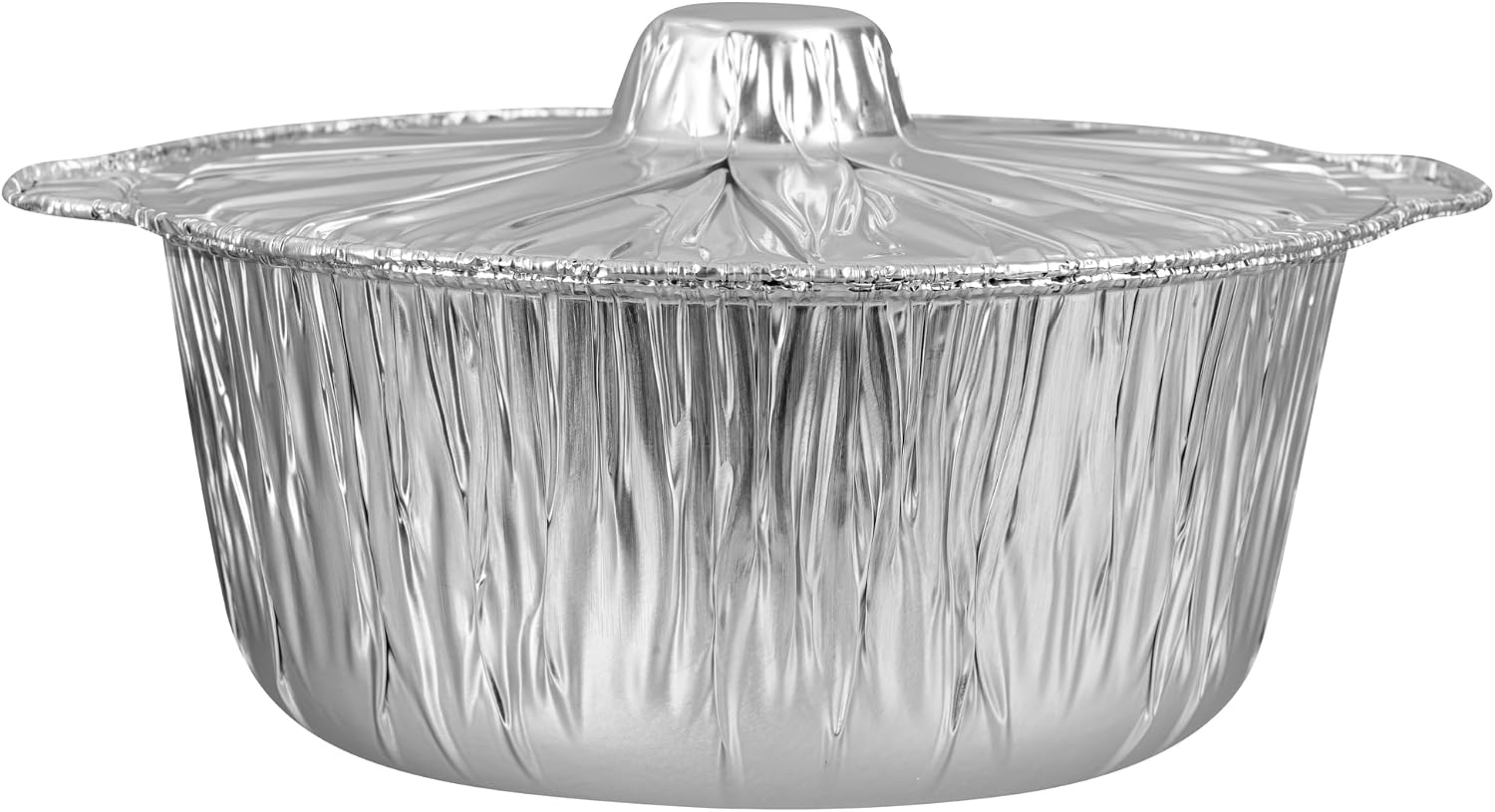 Foil Lux 3.5 Quart Pans And Lids, 100 Disposable Pots With Lids - Oven-Ready, Stove Compatible, Aluminum Foil Baking Pans, Freezable, For Outdoor Camping, Vacation, Picnic, And More - Restaurantware