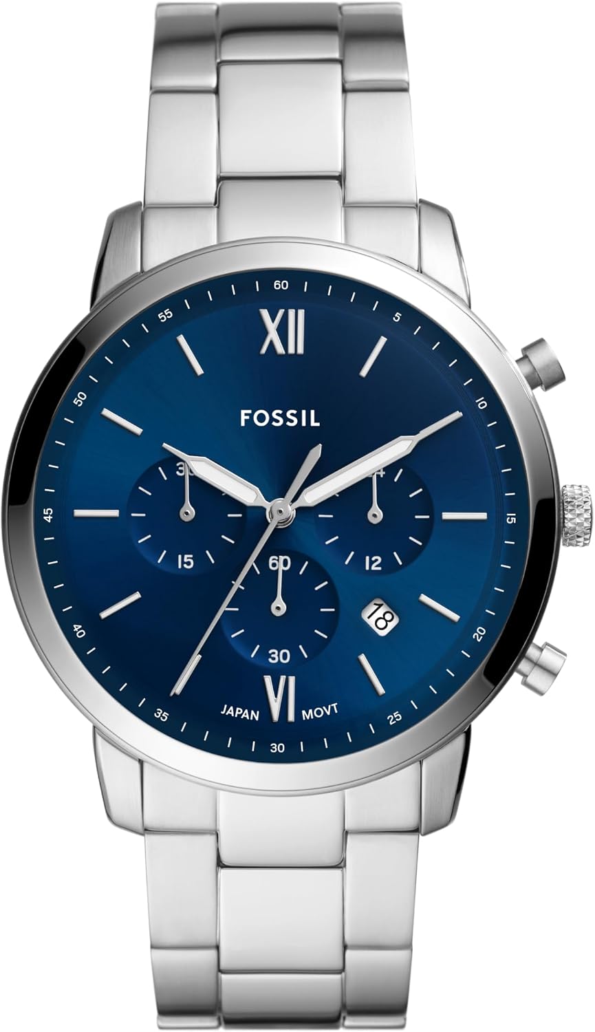 Fossil Men's Watch, Neutra Quartz Stainless Steel Chronograph Watch for Men