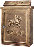 Suggestion Box Safe Lock Box Ballot Box Donation Box Lockable Letter Box Mailbox Large Retro Mailbox/Post Box/Metal Furnished Letterbox Parcel Box Drop Box (Color : Bronze)