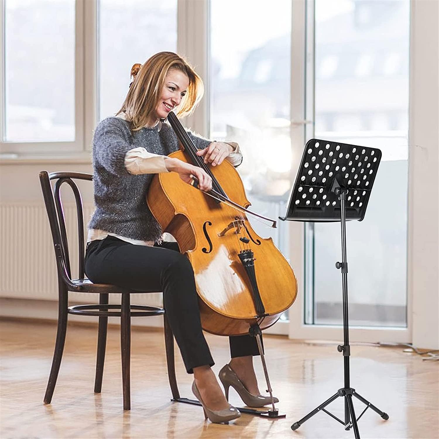 Music Stands Adjustable Height Music Holder Portable Folding Sheet Music Stands with Carry Bag Violin Guitar Book Holder
