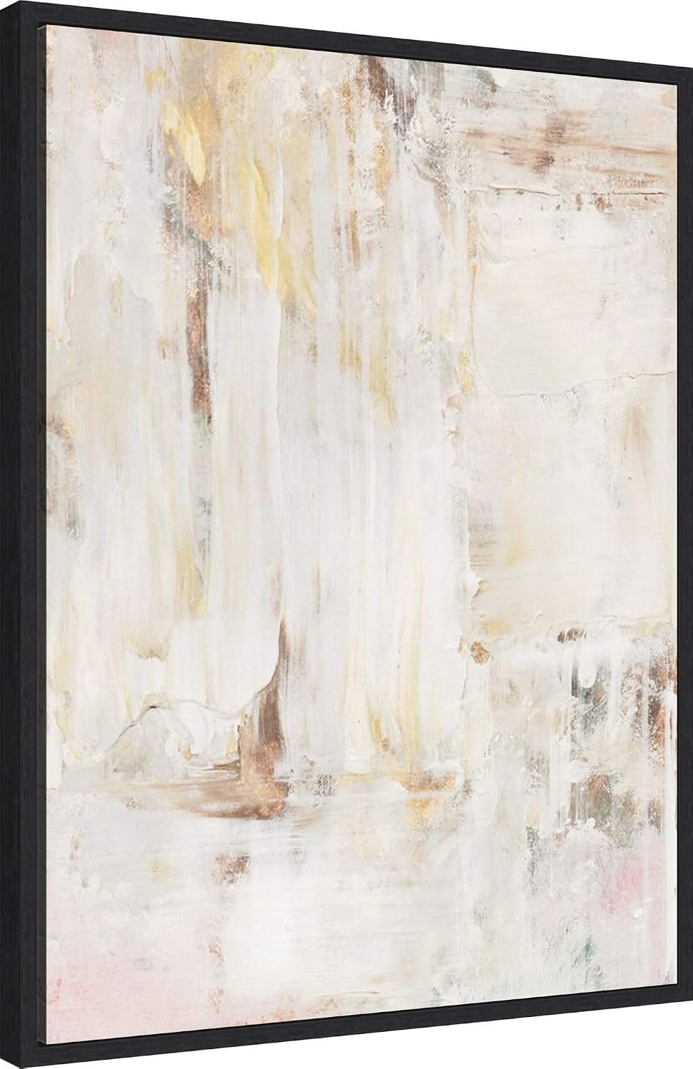 Amanti Art Framed Canvas Wall Art 30x23 Milky Patina I by Victoria Barnes, Framed Wall Art Canvas, Abstract Artwork, Modern Decor, Large Poster Painting for Living Room, Bedroom, Bathroom, Kitchen,