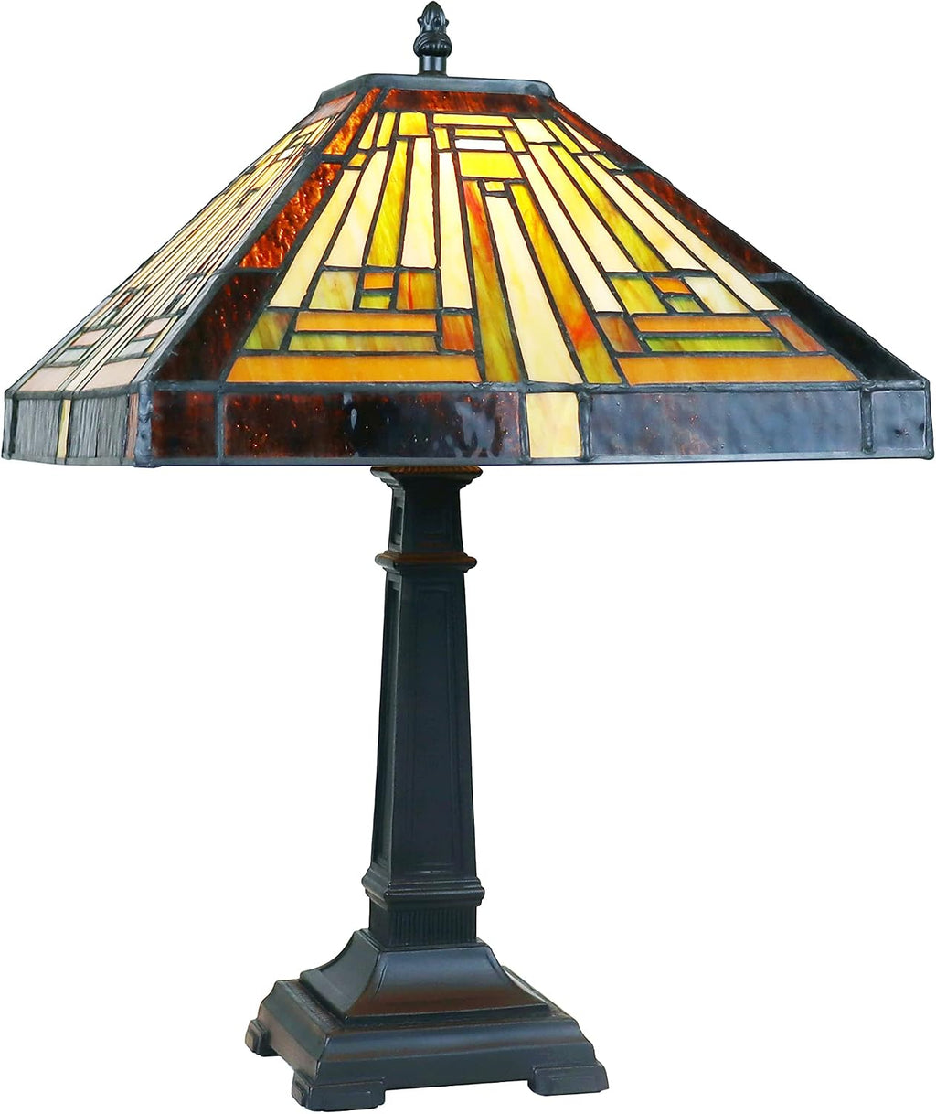Chloe Lighting Innes Mission Tiffany-Style Blackish Bronze 1 Light Table Lamp 12' Wide