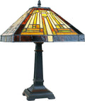 Chloe Lighting Innes Mission Tiffany-Style Blackish Bronze 1 Light Table Lamp 12' Wide