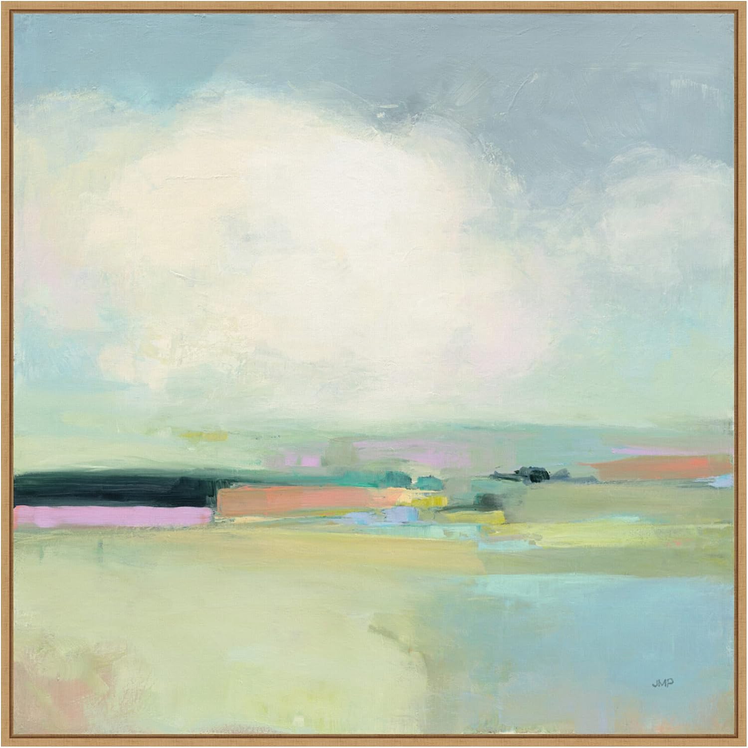 Amanti Art Framed Canvas Wall Art 30x30 Colorful Landscape by Julia Purinton, Framed Wall Art Canvas, Abstract Artwork, Modern Contemporary Decor, Large Poster Painting for Living Room, Bedroom