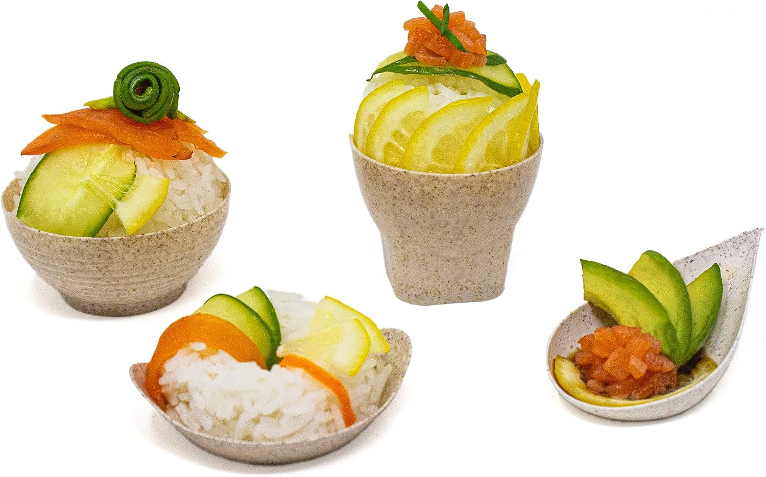 600 Pack Eco-Wheat 3 oz. Asian-Style Mini Wheat Plastic Bowl for Appetizer Bowls Wheat Plastic Small Disposable Dessert Bowls Professional-Grade Recyclable Wheat Straw Mini Dessert Cup CMJJ