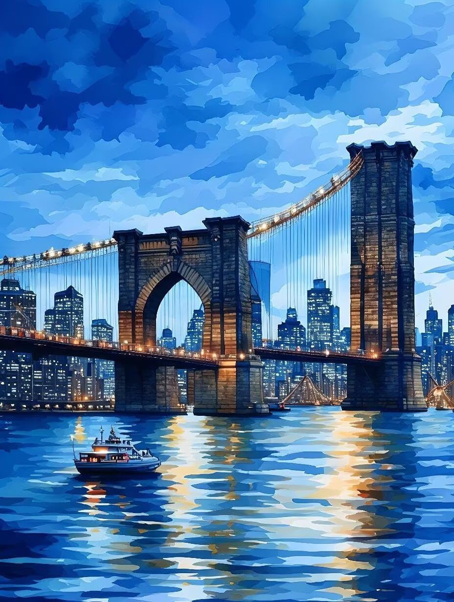 Golden Gate Bridge Paint by Numbers Landscape Paint by Numbers Kit for Adults, Pre Drawn Canvas Painting Kits with 3 Paintbrushes and Acrylic Oil Painting, Hobbies for Women 40x53in (with Frame) -s101