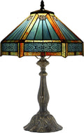 Tiffany Style Lamp Stained Glass Table Lamp Memory Sympathy Desk Reading Light 12X19 Inch (Hexagon Mission Style)