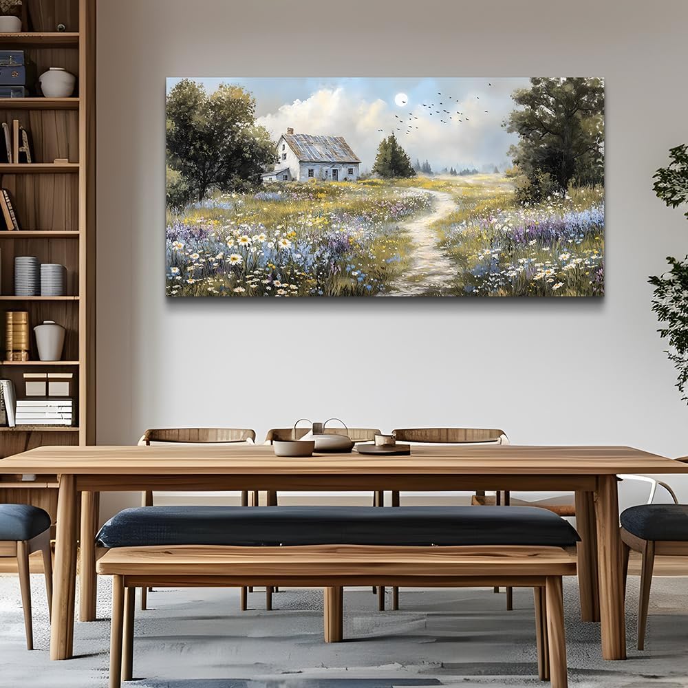 FUHAIHUA Canvas Wall Art For Living Room Large Wall Decor For Office Bedroom Decorations Farmhouse Landscape Pictures Countryside Painting Artwork Room Wall Mural Aesthetic Home Decor 30x60 In