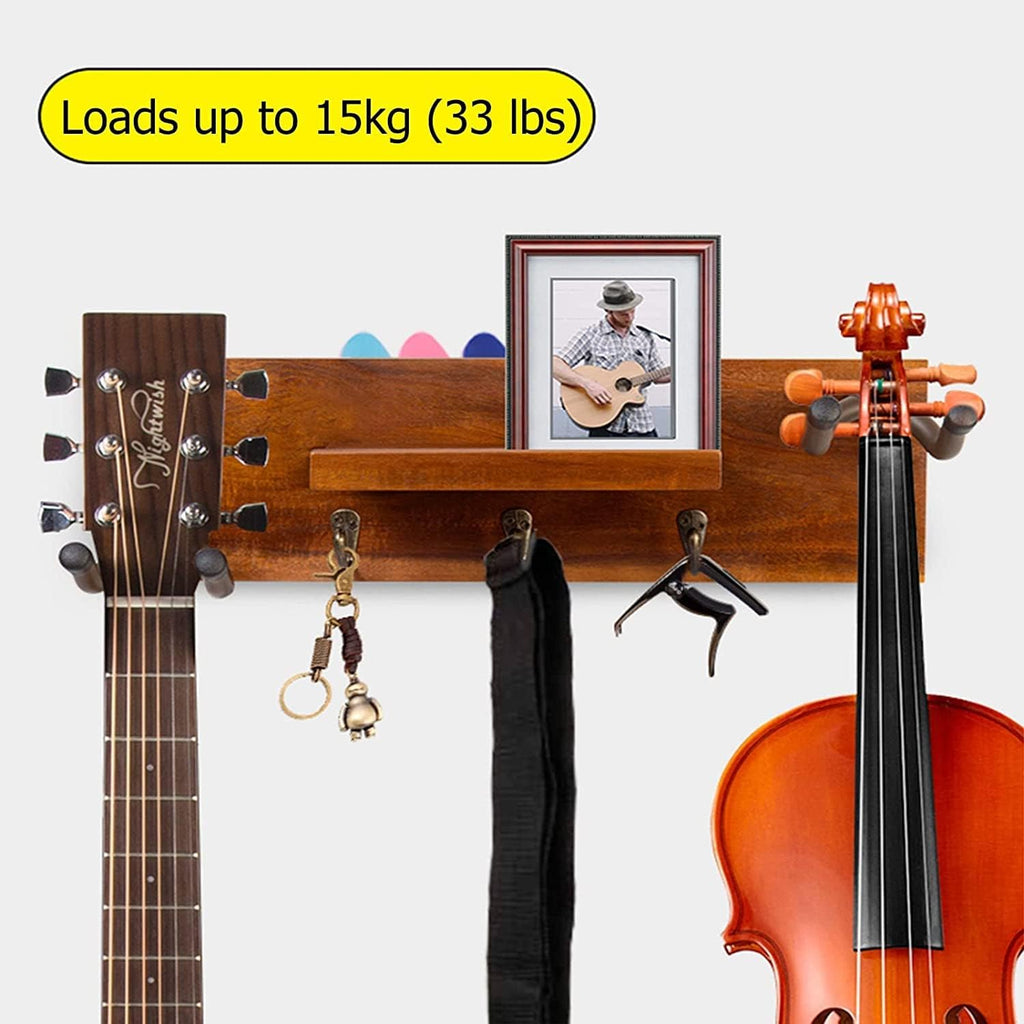 Music Stand Wall Mounted Acoustic Guitar Stand Music Stands with Hook/Shelf Music Holder Home Sheet Music Stands Guitar Storage Display Rack More Stable