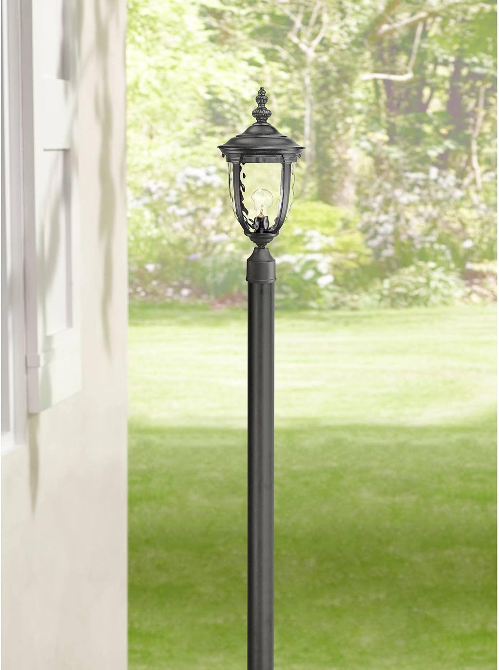 John Timberland Modern Outdoor Direct Burial Post Light Pole Black Die-Cast Metal 84' Accessories for Exterior House Porch Patio Outside Deck Garage Yard Garden Driveway Home Lawn Walkway