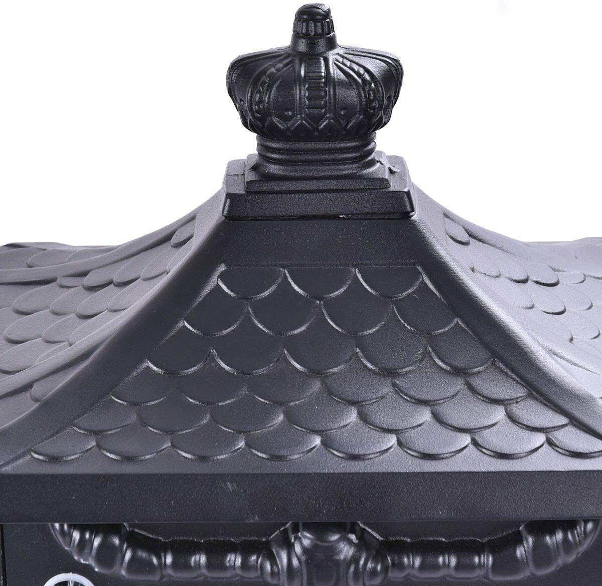 Black Color, Heavy Duty Mailbox Postal Box Security Cast Aluminum Vertical Pedestal, Mail Box