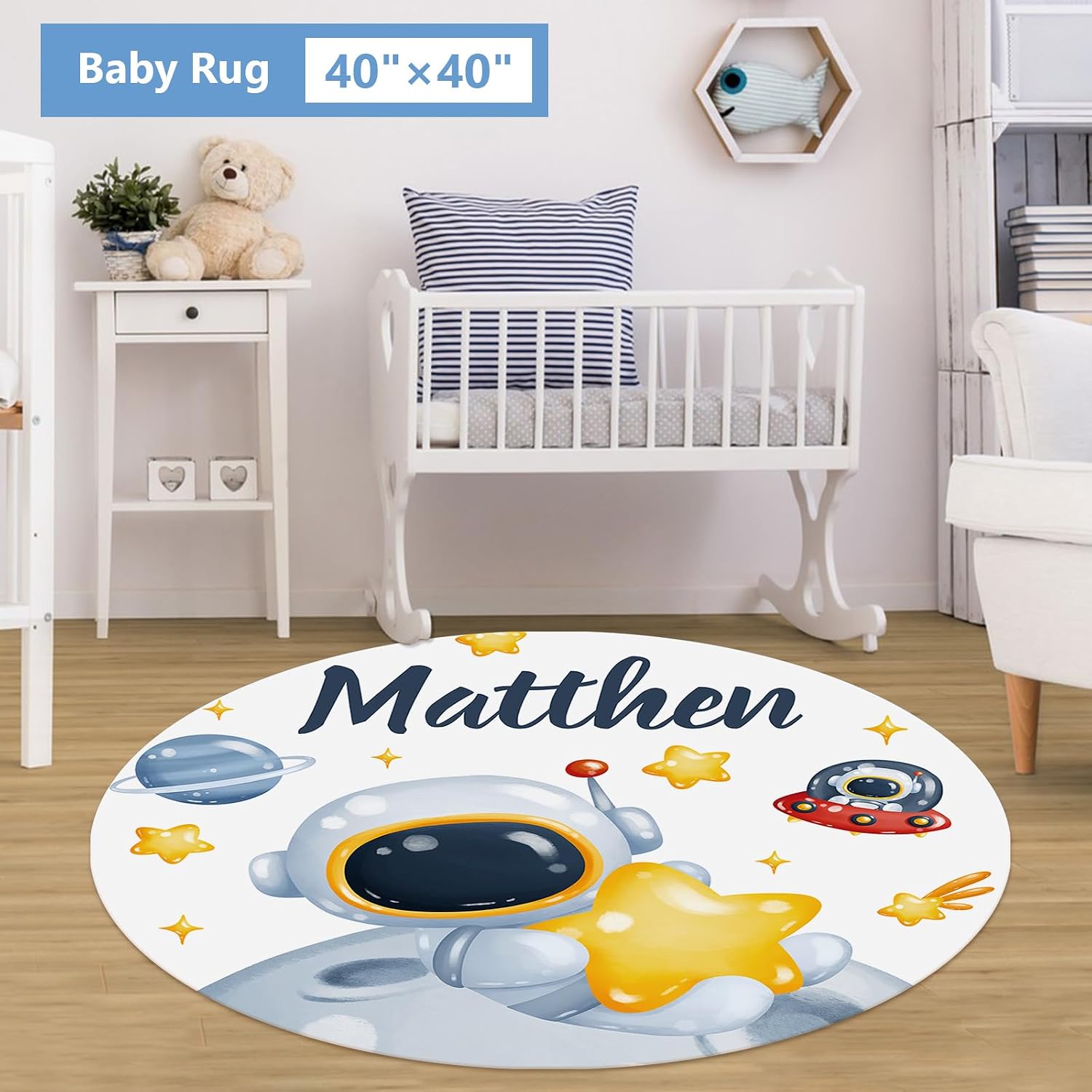 KAINSY Custom Crib Bedding Set 5 Piece for Girls Boys – Personalized Astronaut Theme, Newborn Sleep Set, Nursery Decor, Toddler Room Essentials, Infant Sleep, Baby Room Accessories, Baby Gift